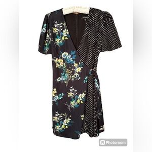 Anthropologie Lea & Viola Polka Dot & Floral Short Sleeve
Dress XS